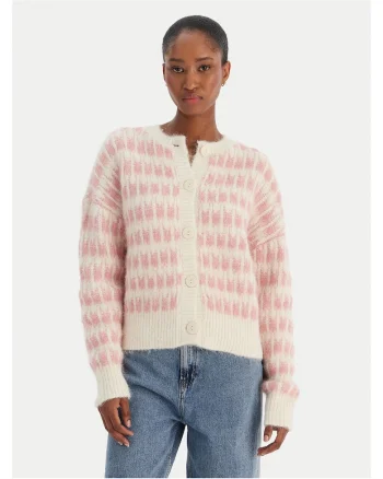 Cardigan dama  bej/roz, pulover casual