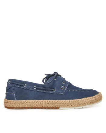 Mocasini barbati,  piele naturala, albastru