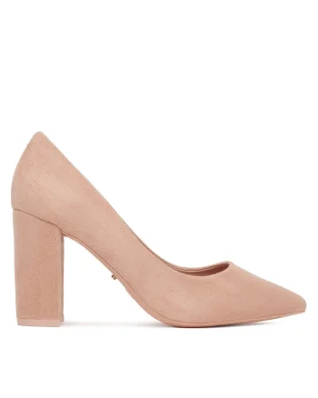 Pantofi dama,  model DZ0010, roz, tesatura, cu toc