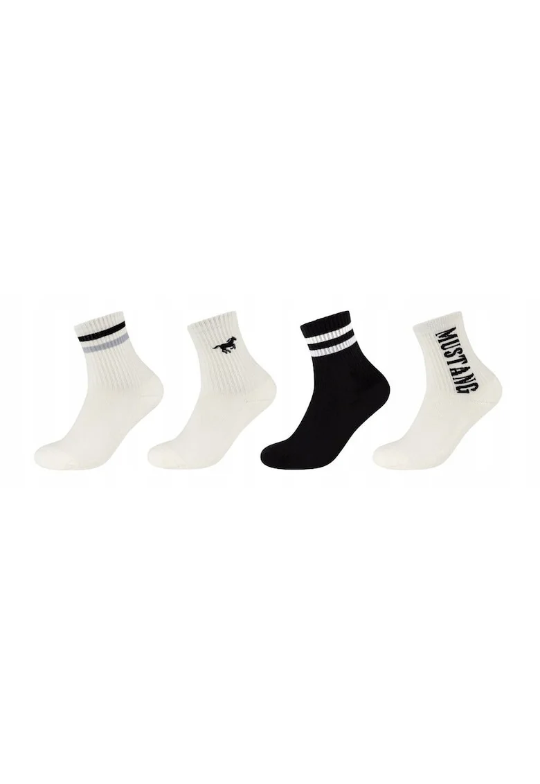 Sosete Barbati,  MU32019 – 9999, 4 Perechi, Regular Fit, Design Simplu Cu Logo, Lungi, Confortabile Si Respirabile, Bumbac, Marimea 39-42 EU, Multicolor