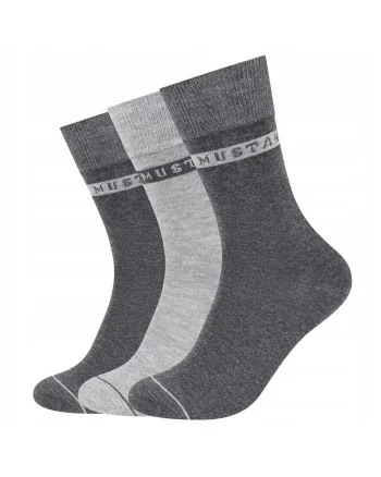 Sosete Barbati,  MU31039 – 9703, 3 Perechi, Regular Fit, Design Simplu Cu Logo, Lungi, Confortabile Si Respirabile, Bumbac, Marimea 39-42 EU, Gri