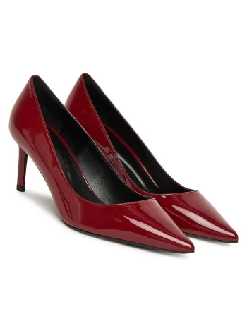 Pantofi dama,  tocuri, piele naturala, rosu inchis