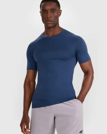 Tricou antrenament barbati  denim, L-XL, croiala slim, fara cusaturi