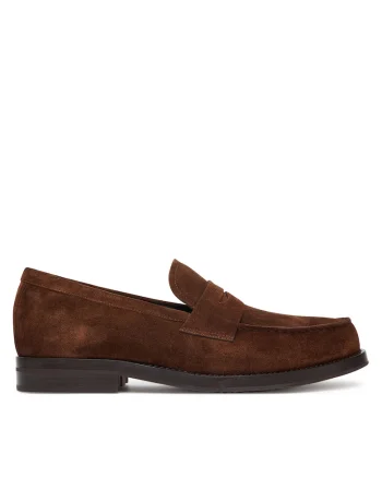 Mocasini barbati Dressletic,  piele naturala, maro inchis