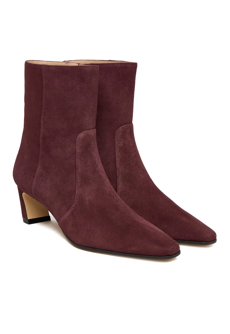 Botine dama SM498,  Piele naturala, Bordeaux