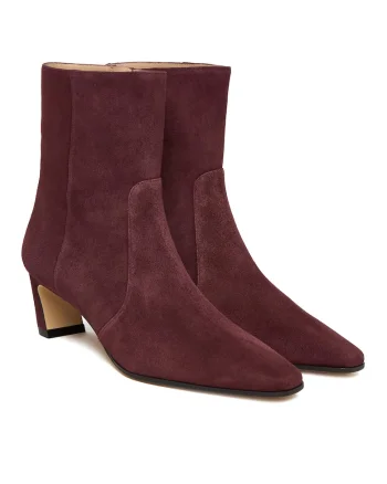 Botine dama SM498,  Piele naturala, Bordeaux