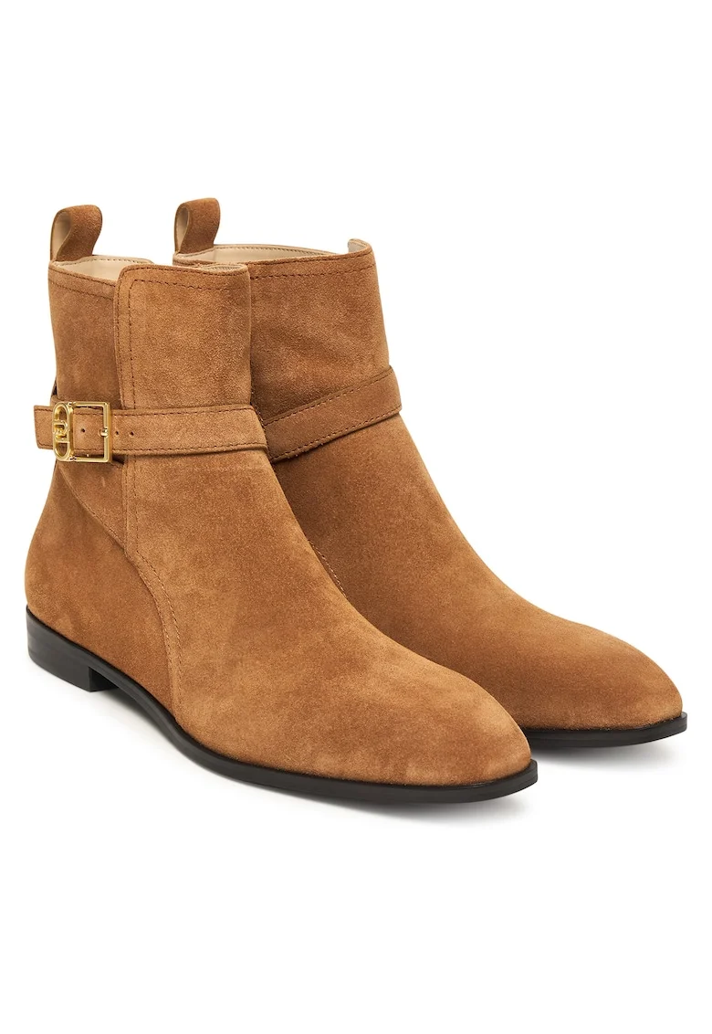Botine dama S1815 Liz 01 SF5123 PX002,  Piele naturala, Maro