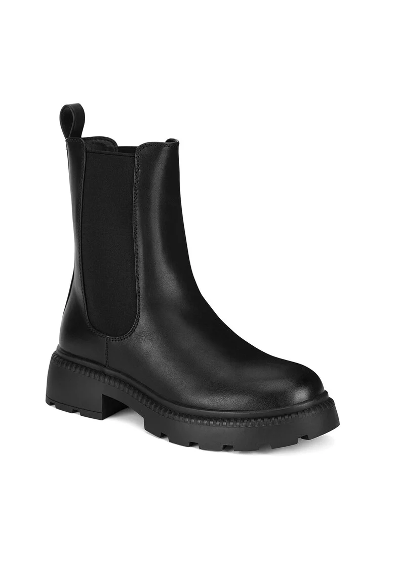 Botine dama CEO-HY60109-1,  Piele ecologica, Negru