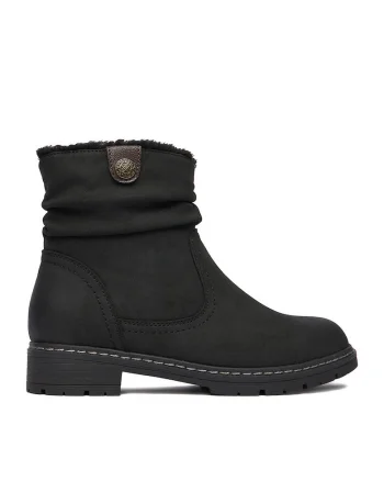 Botine dama,  negru, textil H221008