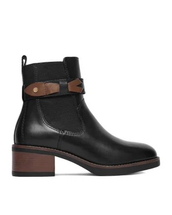 Botine dama,  piele naturala, negru, Negru