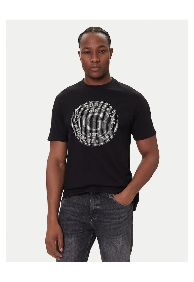 Tricou barbati  negru, material bumbac
