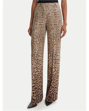 Pantaloni dama  stofa, bej/negru