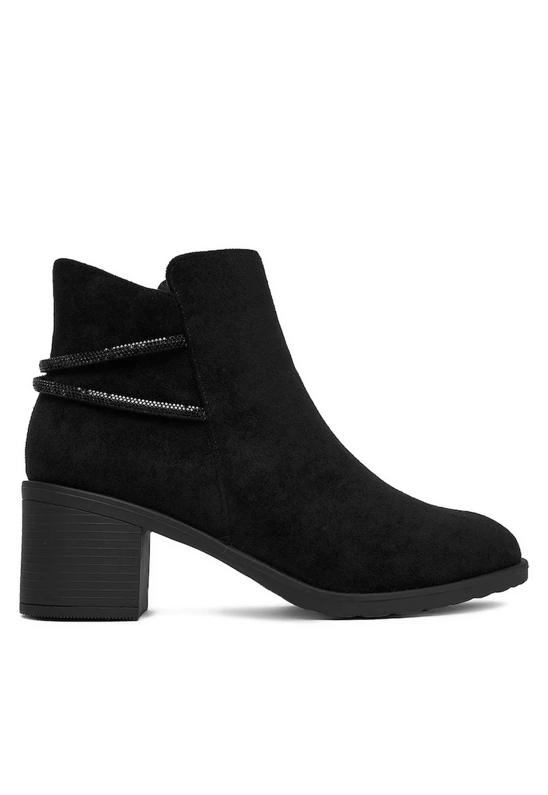 Botine dama CEO-LM9690-T21,  Textil, Negru