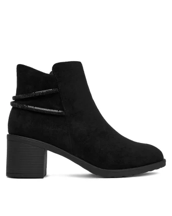 Botine dama CEO-LM9690-T21,  Textil, Negru