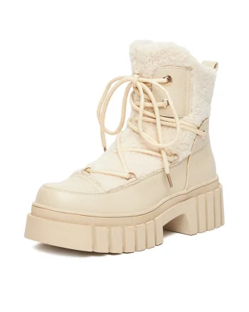 Botine dama HX22097-1,  Piele naturala, Bej