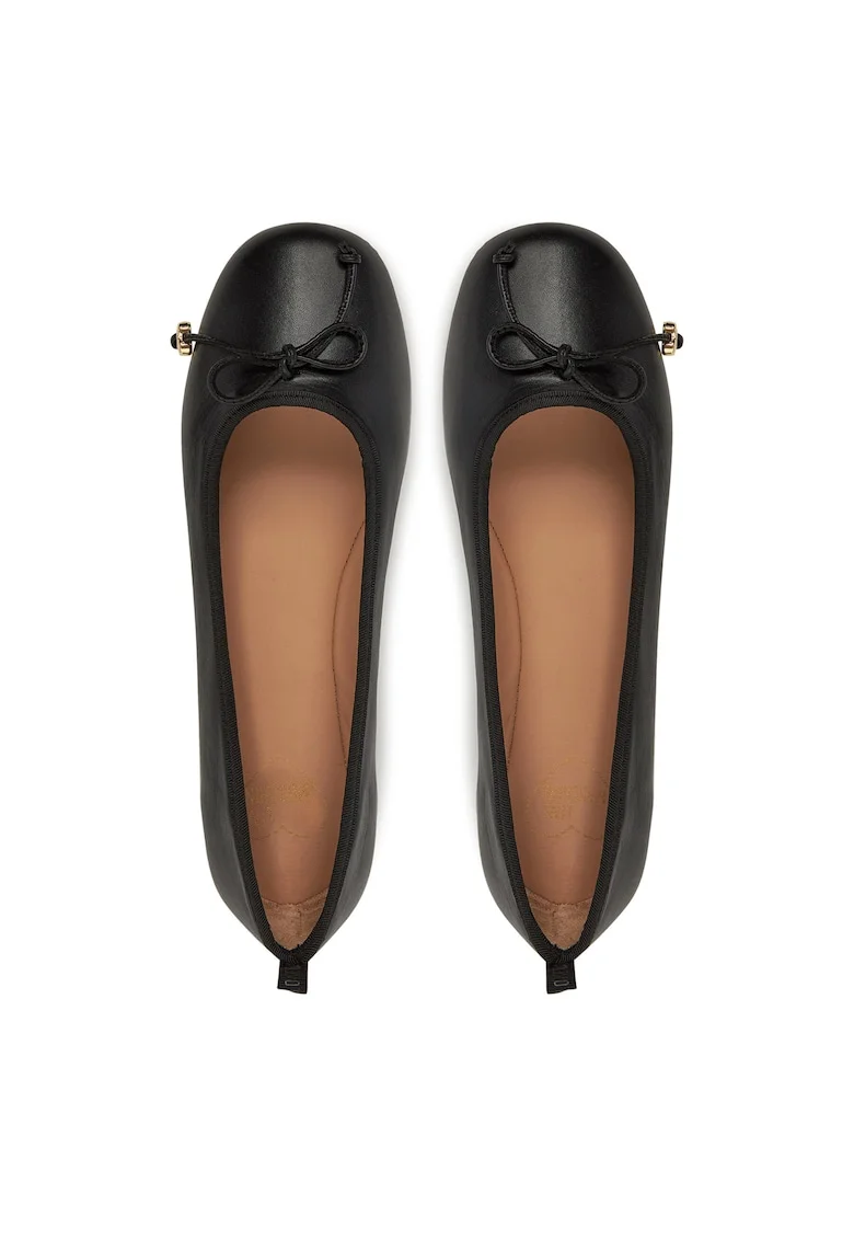 Balerini dama,  piele naturala, negru