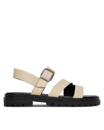 Sandale dama,  piele naturala, ecru