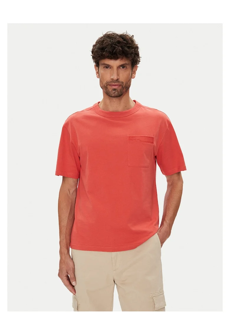 Tricou barbatesc  rosu, bumbac