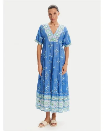 Rochie de vara dama  albastru, fabricatie usoara