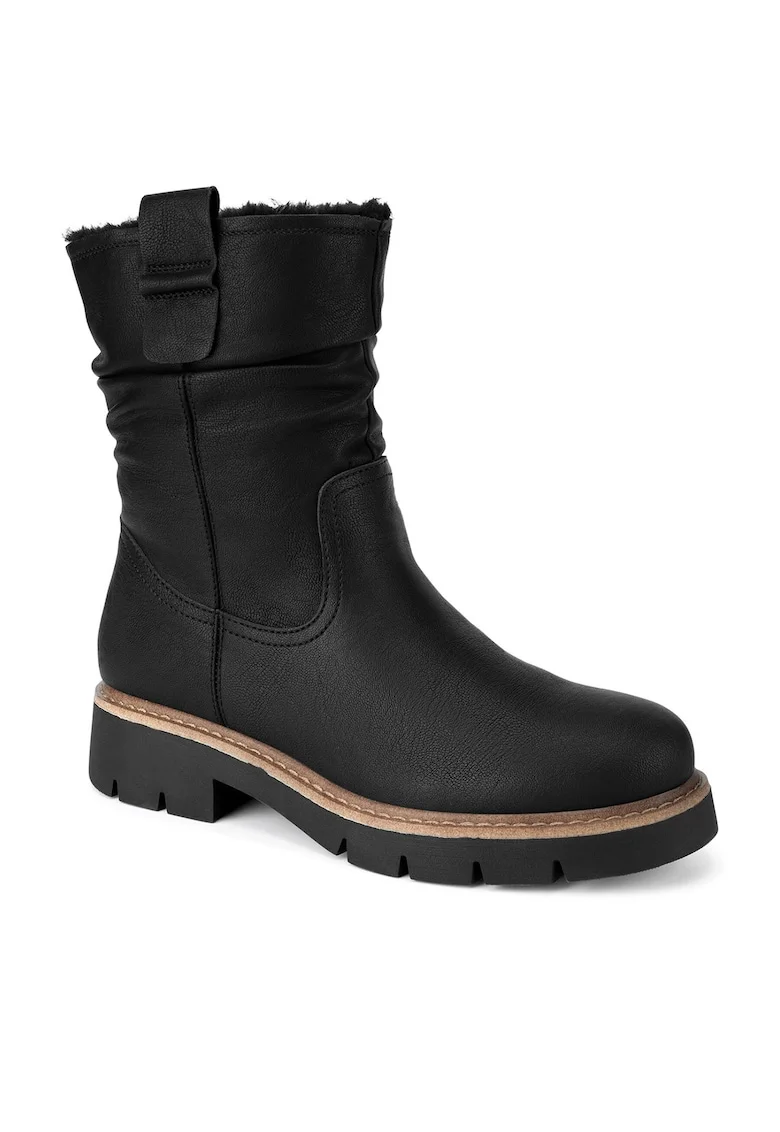 Botine dama WS6329-02,  Piele naturala, Negru