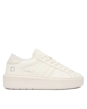 Tenisi dama,  Milk Hill Low, cu platforma, piele naturala, alb