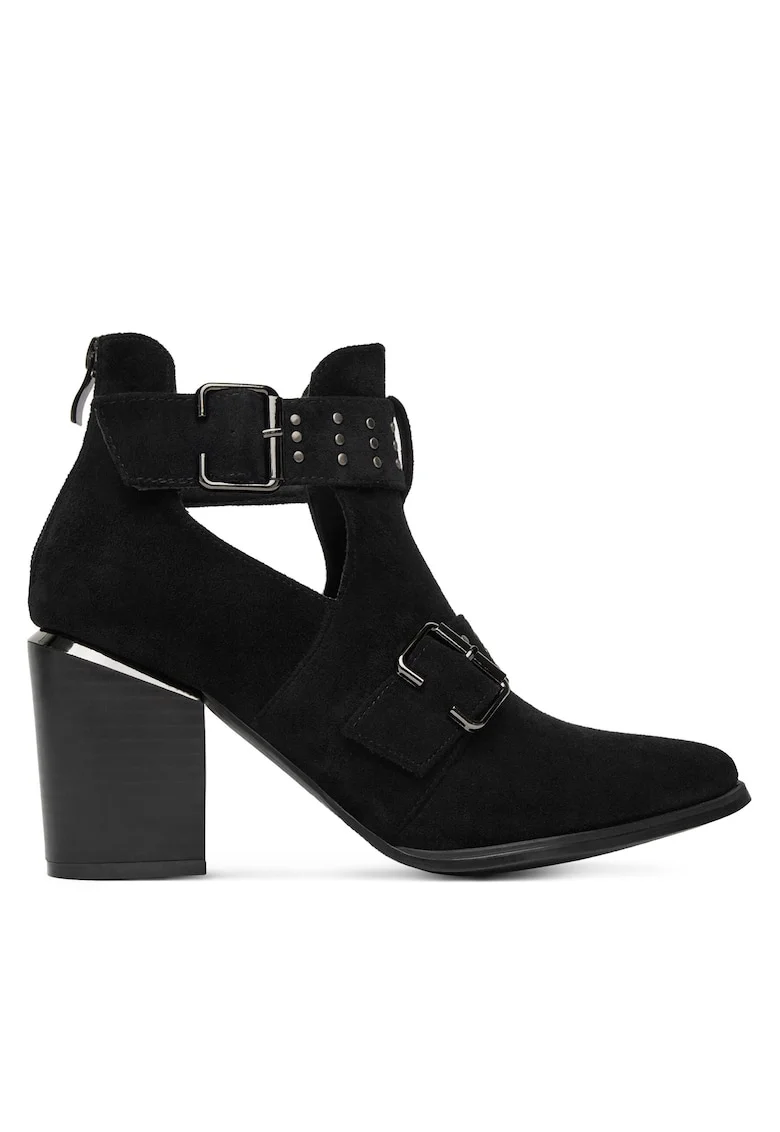 Botine dama 7612-7,  Textil, Negru