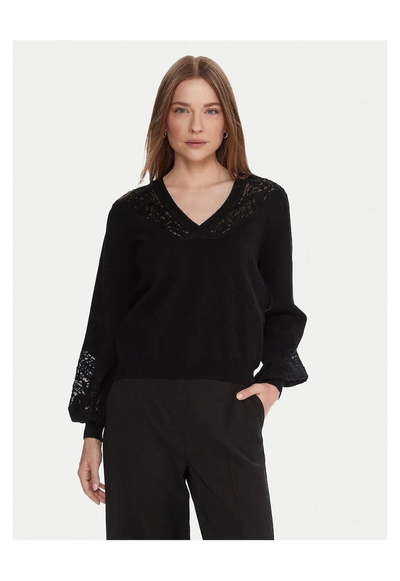Pulover dama,  negru, din material moale