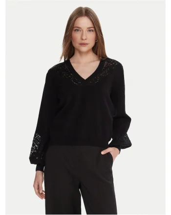 Pulover dama,  negru, din material moale