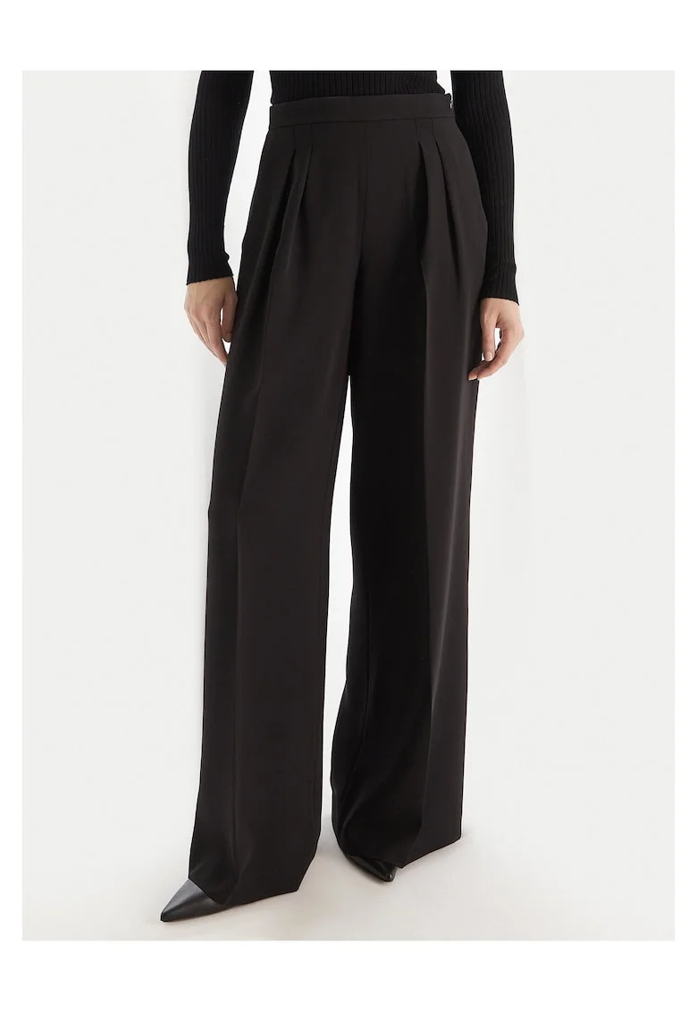 Pantaloni cu talie inalta,  Palazzo, negru