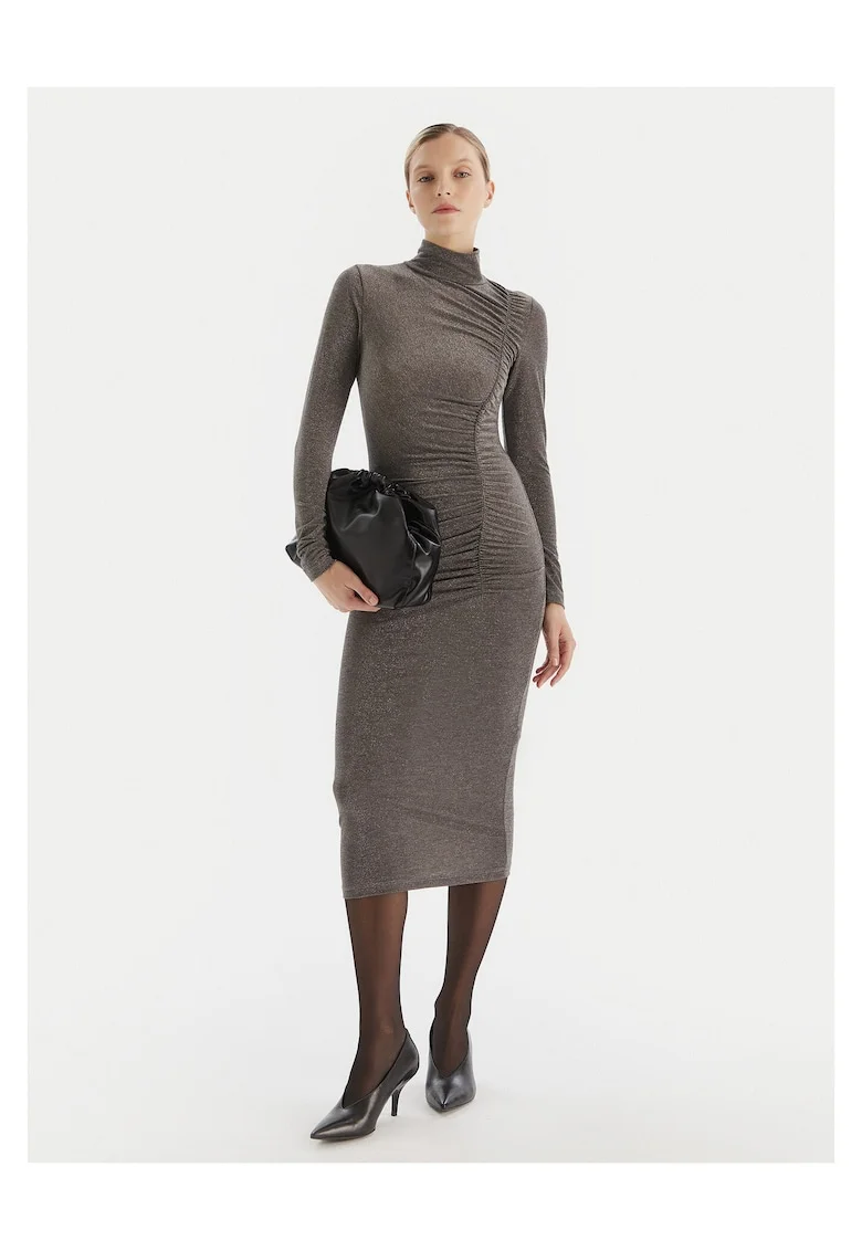 Rochie de cocktail,  gri, argintiu