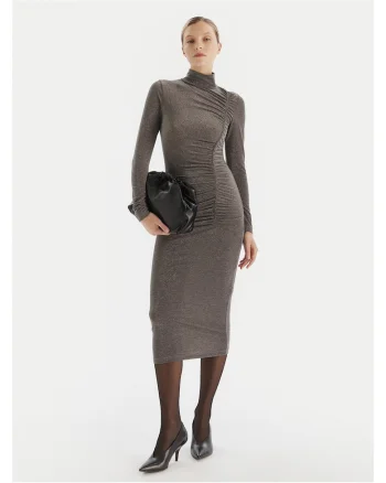 Rochie de cocktail,  gri, argintiu