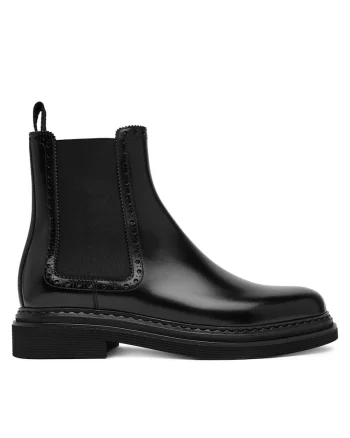 Botine dama 80999 CT1049 A1203,  Piele naturala, Negru,