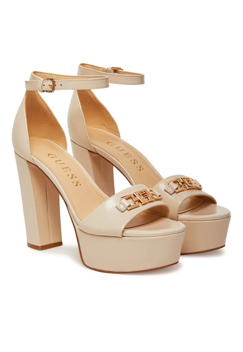 Sandale dama  Piele naturala, Crem, Model FLJSET LEA03