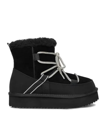Ghete de zapada dama,  piele naturala, negru
