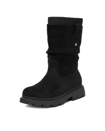 Cizme pentru fete  textil, negru