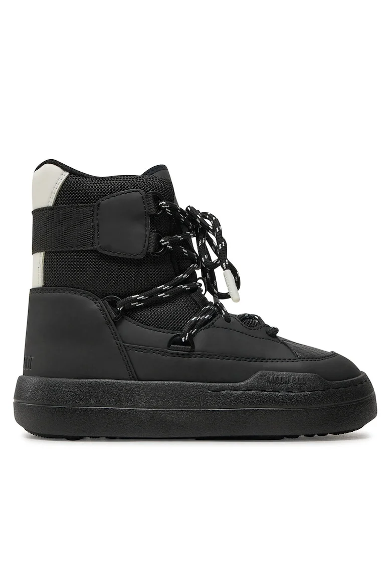 Ghete unisex  Black Park, piele ecologica, negru
