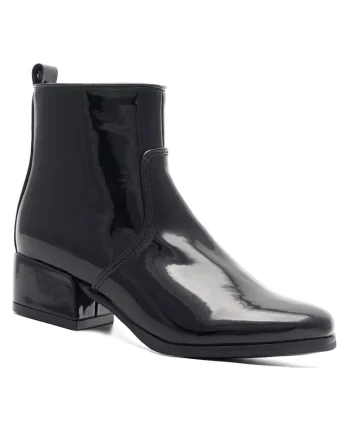 Botine fete,  sintetic, negru,