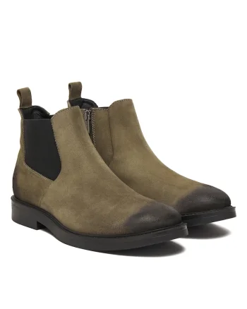 Ghete barbati  piele ecologica, verde,