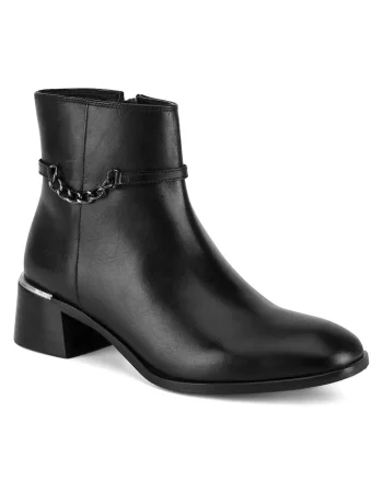 Botine dama,  piele naturala, negru WI32-E1097-02SB