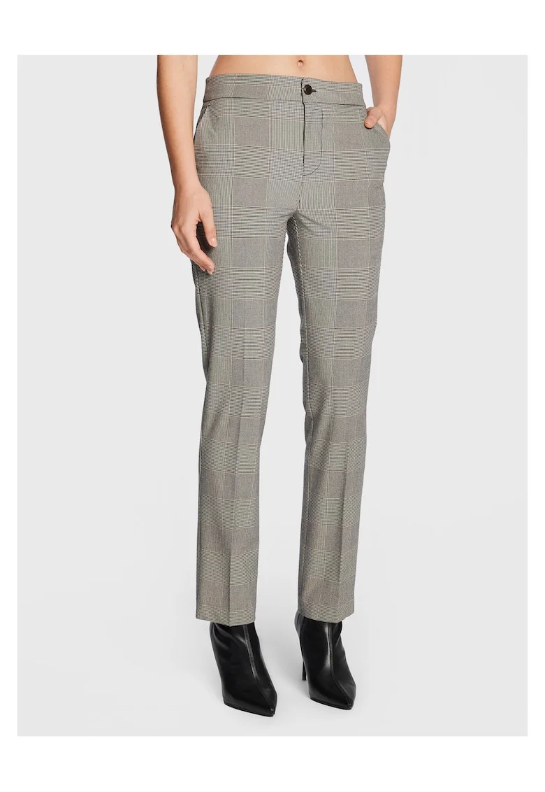 Pantaloni in carouri pentru dama,  gri