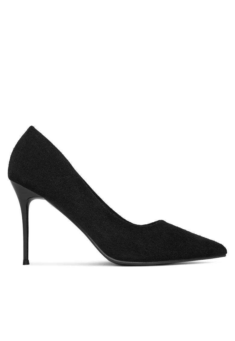 Pantofi dama,  toc, piele naturala, negru
