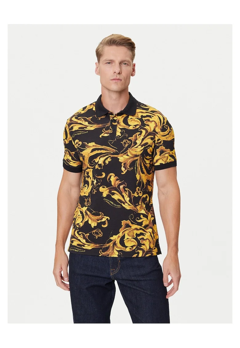 Tricou barbati  negru/galben, bumbac