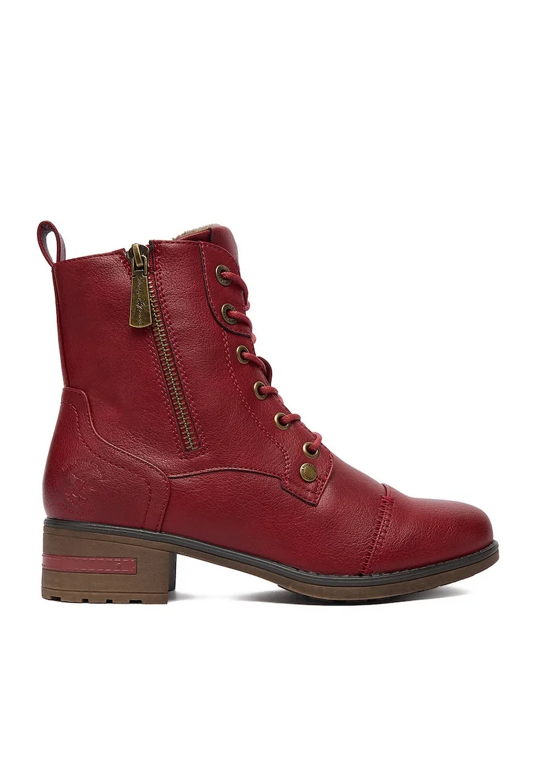 Botine dama,  rosu, textil CEO-WS6631-01
