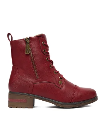 Botine dama,  rosu, textil CEO-WS6631-01