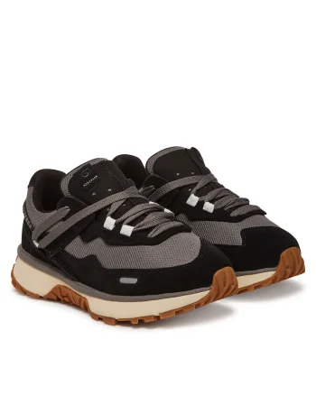 Tenisi barbati  Retrofi Low, piele naturala, negru/gri