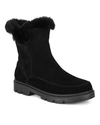 Botine dama Piele naturala, Negru, Negru