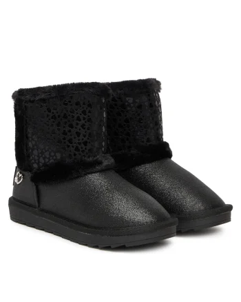 Cizme fete,  piele ecologica, negru
