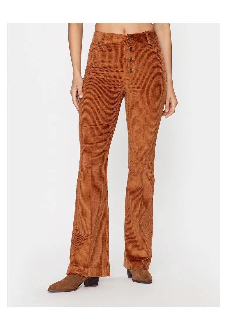 Pantaloni dama,  stofa, maro