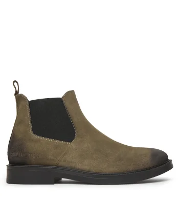 Ghete barbati  Taupe 057, piele ecologica, verde