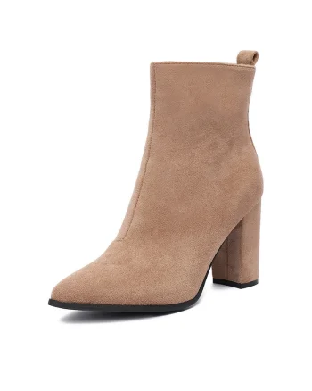 Botine dama E-5133-6,  Textil, Bej